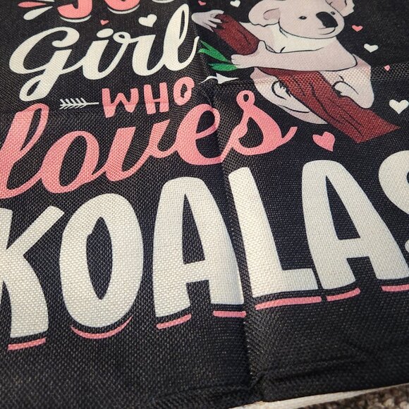 New and charming: Linen Koala Pillow Covers – 18x18 inches – “Just a Girl Who Lo - Picture 3 of 8